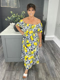 Portofino lemon dress-Navy