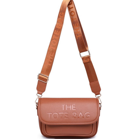 Tote flap front crossbody/shoulder bag-Tan