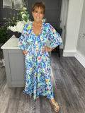 Vibrant water colour flower V front Maxi