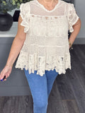 Sadie crochet top with vest -Beige