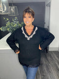 Black lace longline jumper
