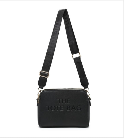 Double zip compartment tote bag-Black