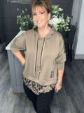 Mocha leopard scuba hoody