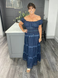 Mia dark denim maxi dress