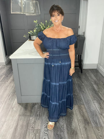 Mia dark denim maxi dress
