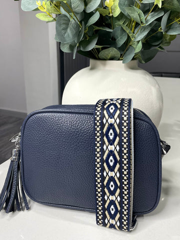 Blue medium wristlet purse