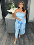 Palma Bardot jumpsuit-Blue