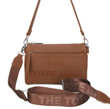 Tan multi compartment crossbody Tote bag