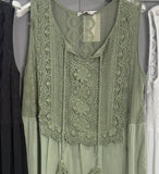 Lace midi dress-khaki