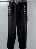 Black suede feel trouser with belt