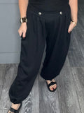 Soft touch military balloon joggers-Black