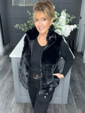 Lottie faux fur gilet-Black