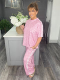 Leopard stripe Co-ord set-Pink