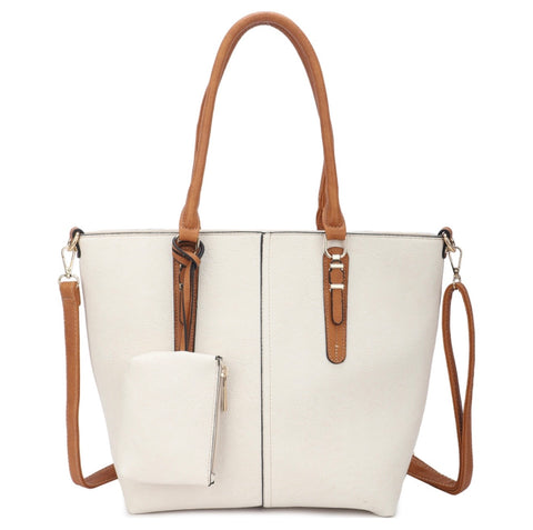 Beige shopper with purse