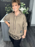Mocha leopard scuba hoody
