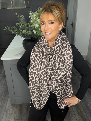 Chocolate sparkle heart scarf