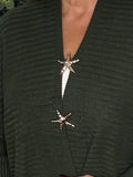 Super soft ribbed star cardigan-Khaki