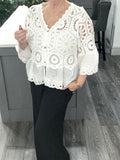 Rachel crochet top-White
