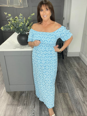 Gemma summer maxi dress-Blue
