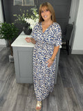 Blue leopard print maxi