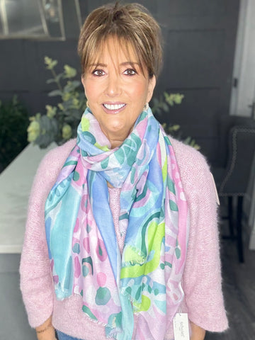 Vibrant spotty floral scarf-Pastles