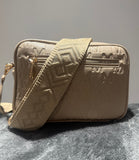 Double zipper crossbody bag-Beige