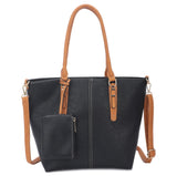 Black shopper with purse