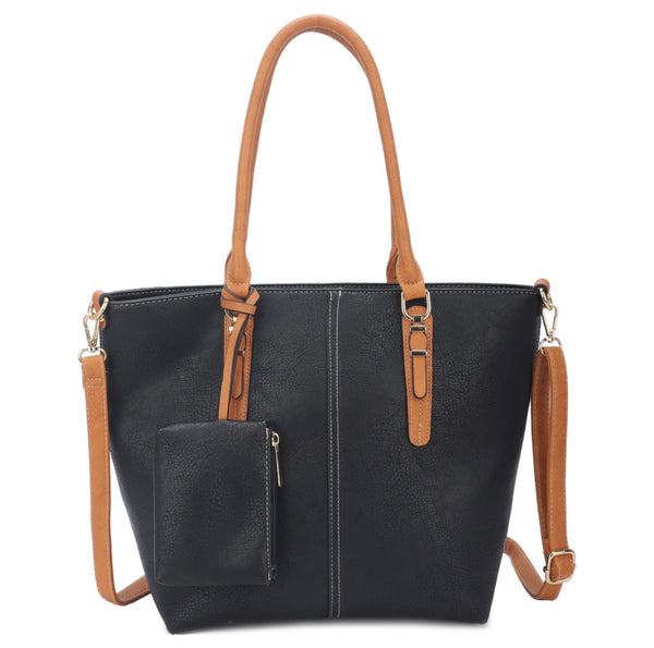 Black shopper with purse