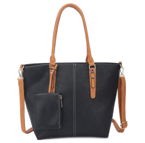 Black shopper with purse