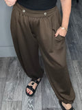 Soft touch military balloon joggers-Chocolate