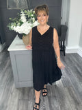 Lace midi dress-Black
