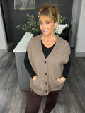 Relaxed fit slouchy knitted waistcoat-Taupe