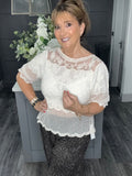 Cream lace mesh top