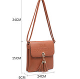 Tassel Tote crossbody bag-Grey