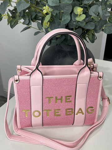 Medium canvas Tote crossbody/shoulder bag-Pink