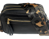 Two compartment crossbody bag -Black