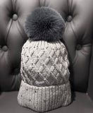 Diamond Crystal Pom hat-Grey