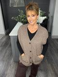 Relaxed fit slouchy knitted waistcoat-Taupe