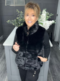 Lottie faux fur gilet-Black