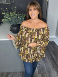 Frill layered hem top -Lime