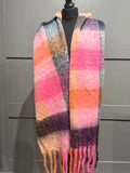 Bright checkered soft chunky scarf