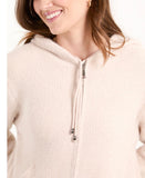 Zip up cosy chenille hoody-Beige