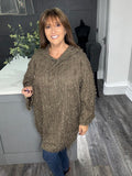 Shaggy hooded top -Mocha