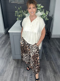 Chocolate abstract animal print trouser