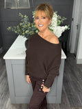 Sophia soft knit sweater-Chocolate.