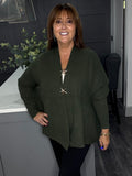 Super soft ribbed star cardigan-Khaki
