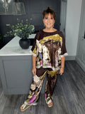 Monet silky Co-ord-Chocolate