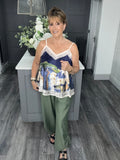 Tuscany satin vest-Navy