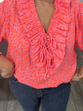 Olivia leopard top-Orange