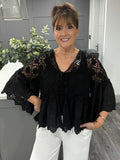 Alexa lace crochet shrug/cardigan-Black